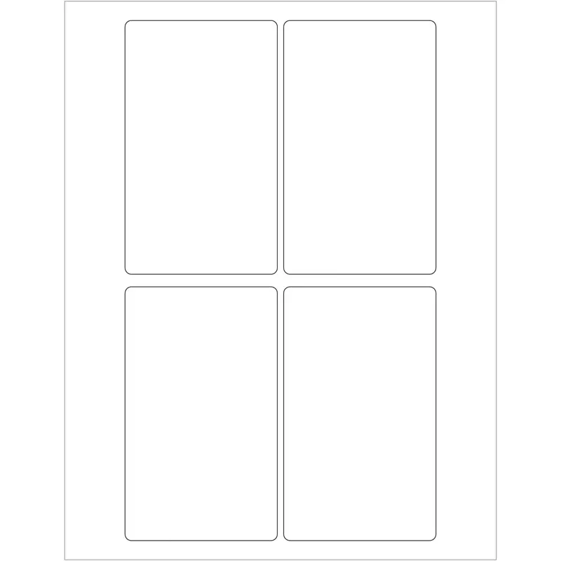 3 x 5" White Rectangle Laser Labels 400/Case