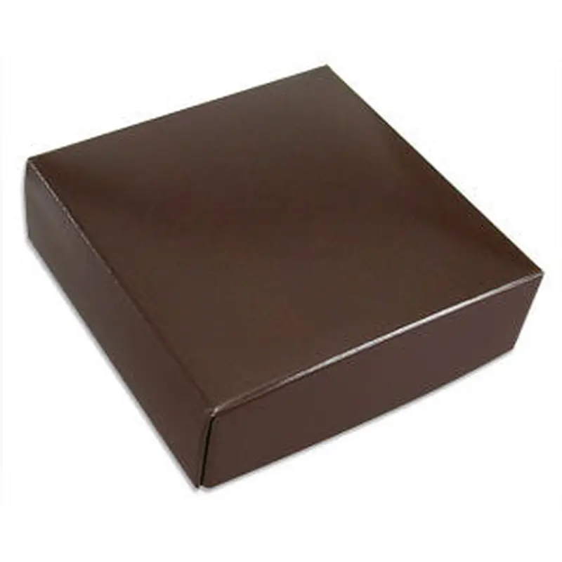 3-11/16 x 3-11/16 x 1-1/8 Brown 3 oz. Square Candy Box LID 250/Case
