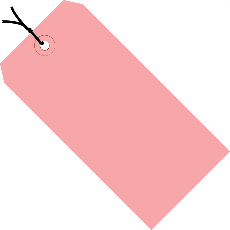 3-3/4 x 1-7/8 Pre-Strung Pink Tags (THICK BOARD - 13 POINT) 1000/Case