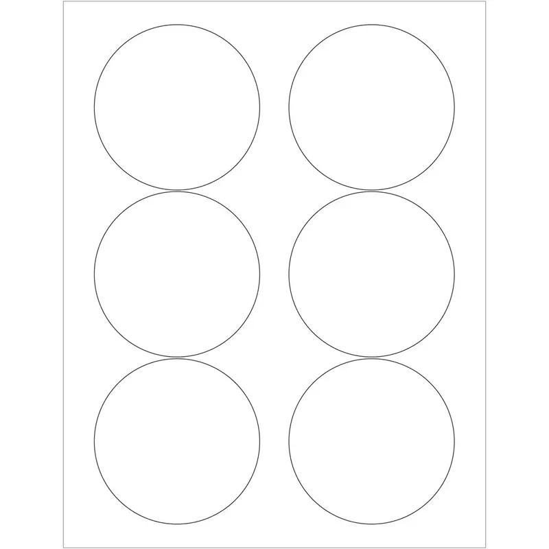 3.33" White Circle Laser Labels 600/Case