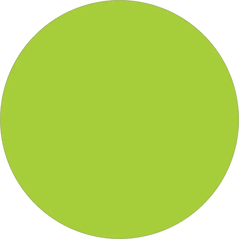 3/4" Fluorescent Green Inventory Circle Labels 500/Roll