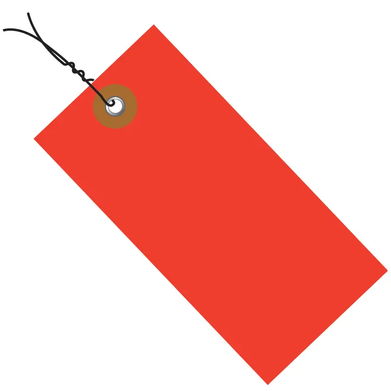 4 1/4 x 2 1/8 Red Tyvek Pre-Wired Shipping Tag 100/Case