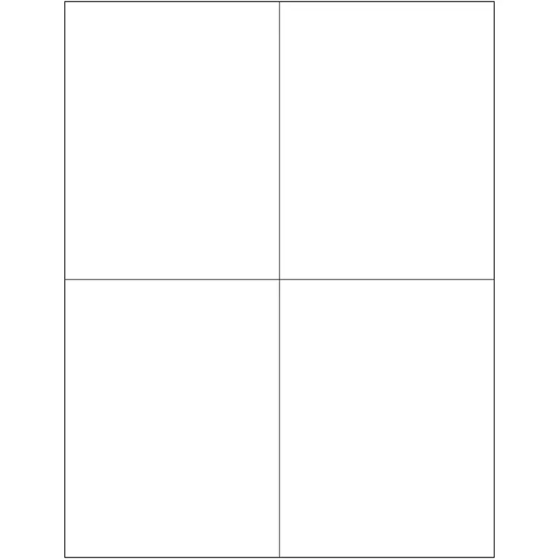 4 1/4 x 5 1/2" White Removable Rectangle Laser Labels 400/Case