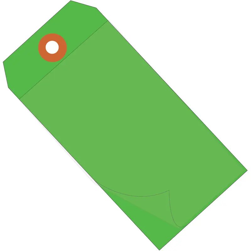 4 3/4 x 2 3/8 Green Self-Laminating Tags 100/Case