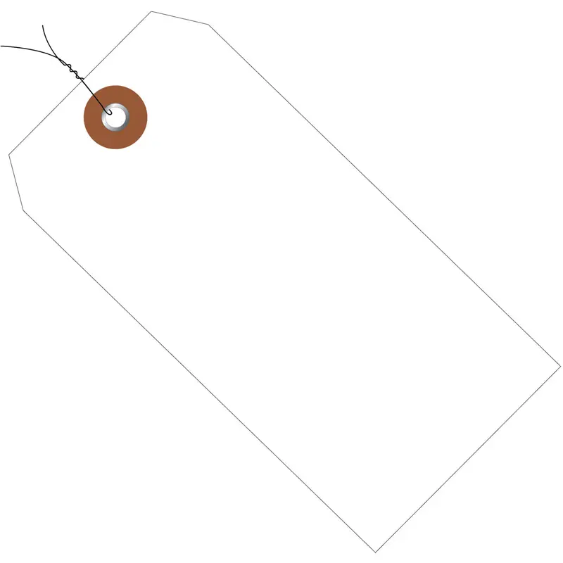 4 3/4 x 2 3/8 White Plastic Shipping Tags - Pre-Wired 100/Case