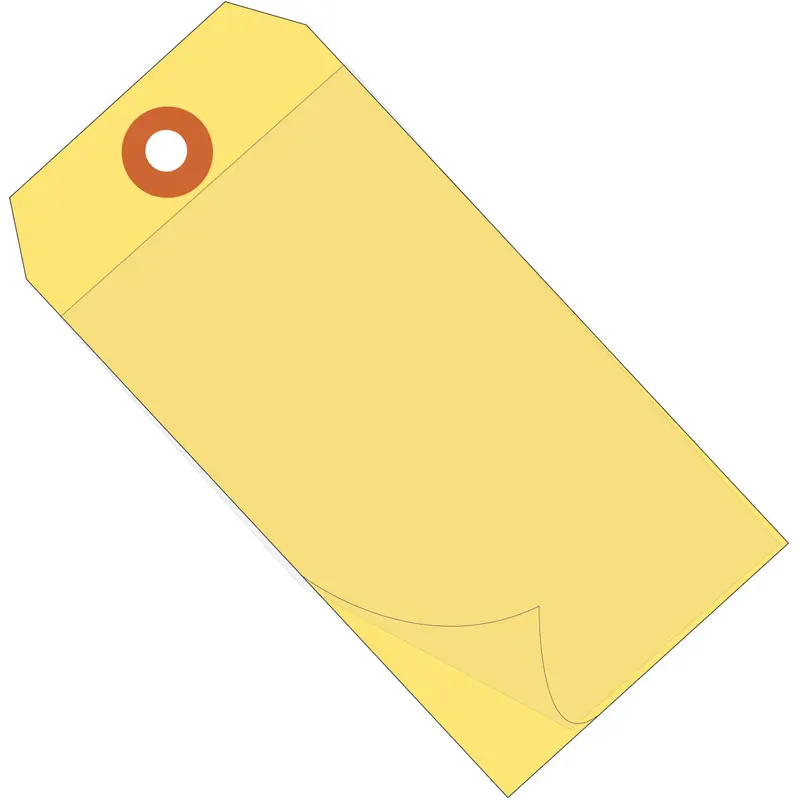 4 3/4 x 2 3/8 Yellow Self-Laminating Tags 100/Case