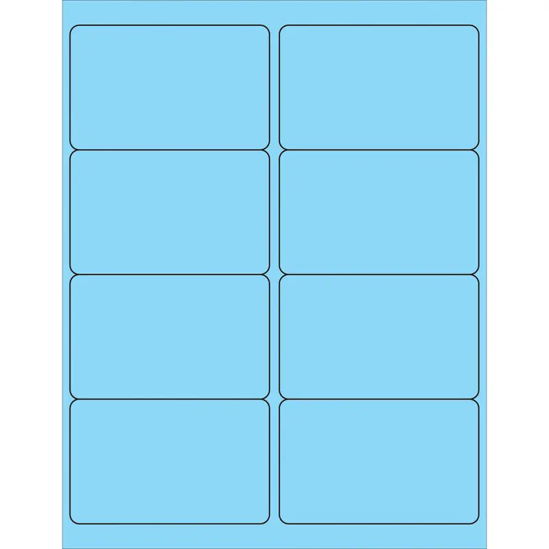 4 x 2 1/2" Fluorescent Pastel Blue Rectangle Laser Labels 800/Case