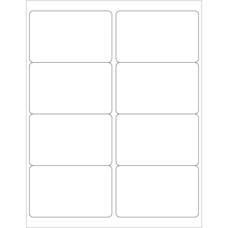 4 x 2 1/2" White Rectangle Laser Labels 800/Case