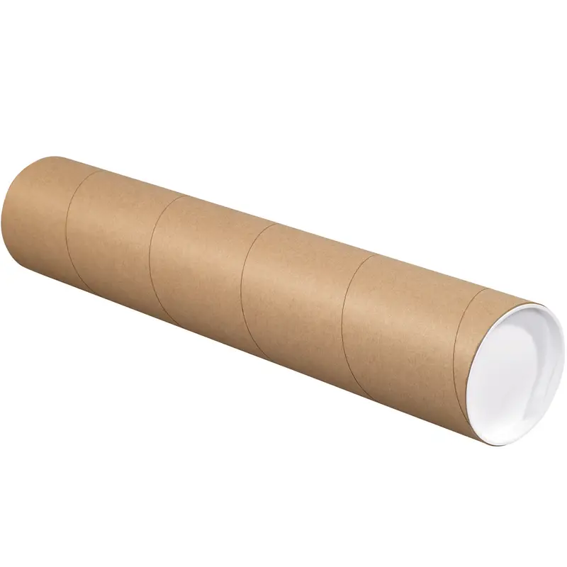 4 x 20 Brown Mailing Tubes With End Caps .080 Gauge 15/Case