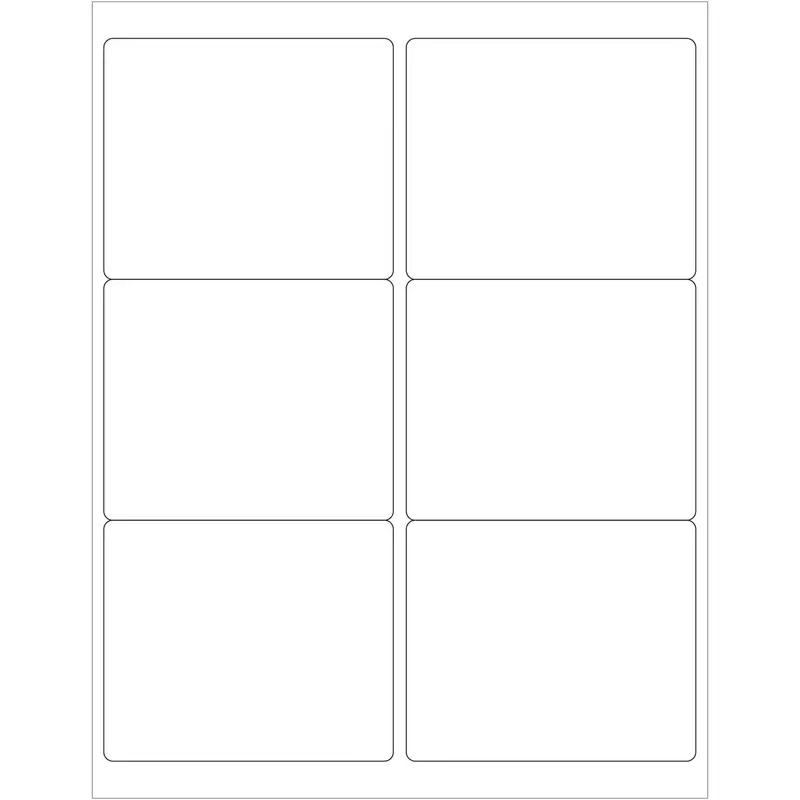 4 x 3 1/3" Opaque White Blockout Laser Labels 600/Case