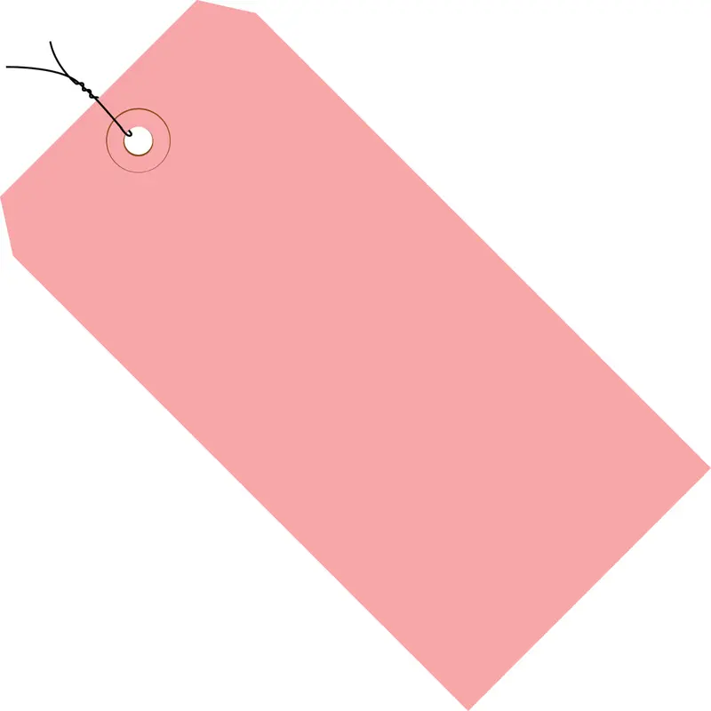 4-1/4 x 2-1/8 Pre-Wired Pink Tags (THICK BOARD - 13 POINT) 1000/Case