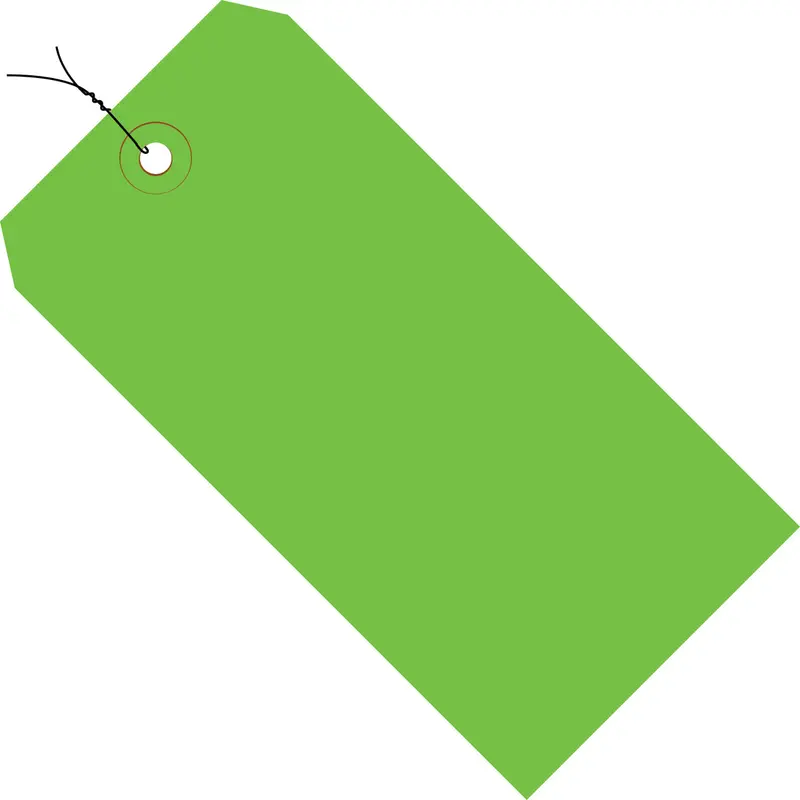 4-3/4 x 2-3/8 Pre-Wired Green Tags (THICK BOARD - 13 POINT) 1000/Case