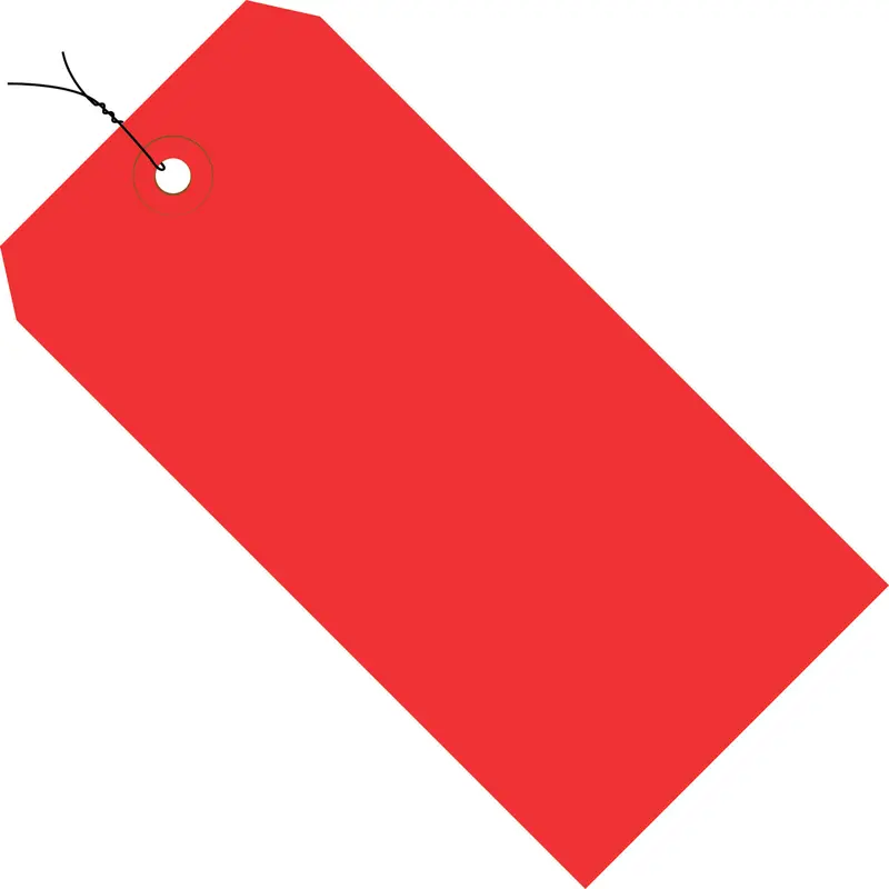 4-3/4 x 2-3/8 Pre-Wired Red Tags (THICK BOARD - 13 POINT) 1000/Case