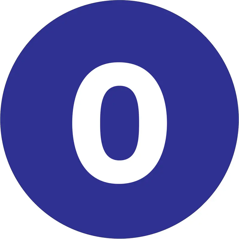 4" Circle - "0" (Dark Blue) Number Labels 500/Roll