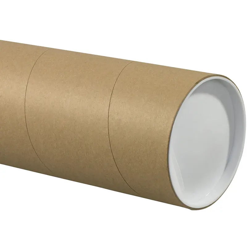 5 x 30 Brown Mailing Tubes With End Caps .125 Gauge 15/Case