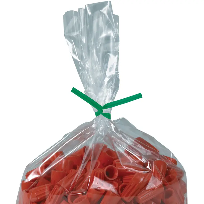 5 x 5/32 Green Plastic Twist Ties 2000/Case