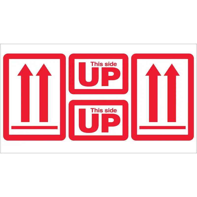 5 x 9" - "This Side Up" Arrow Labels 500/Roll
