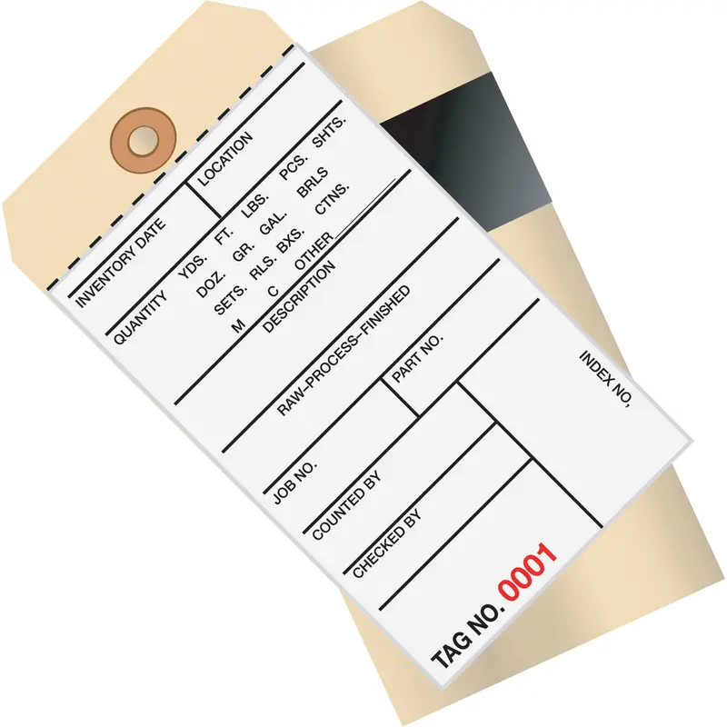 6 1/4 x 3 1/8 - (0500-0999) Inventory Tags 2 Part Carbon Style #8 500/Case