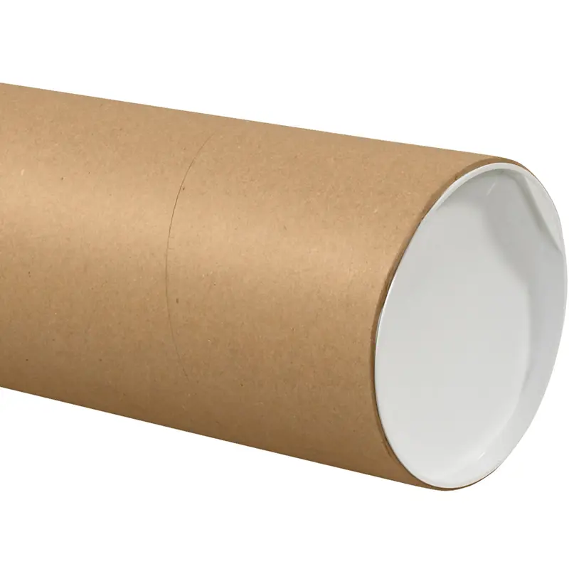 6 x 60 Brown Mailing Tubes With End Caps .125 Gauge 10/Case
