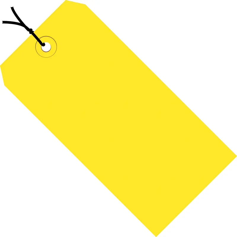 6-1/4 x 3-1/8 Pre-Strung Yellow Tags (THICK BOARD - 13 POINT) 1000/Case