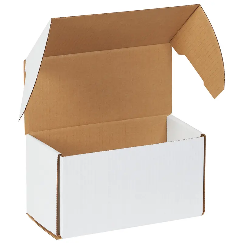 7 5/8 x 5 7/16 x 3 9/16 White Outside Tuck Mailers  25/Bundle