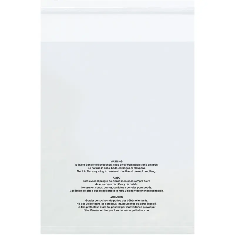 9 x 12 - 1.5 Mil (100 Pack) Resealable Suffocation Warning Poly Bags w/Vent Holes