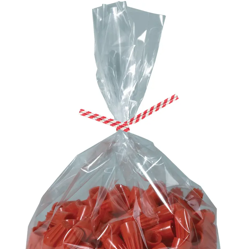 9 x 5/32 Red Candy Stripe Paper Twist Ties 2000/Case