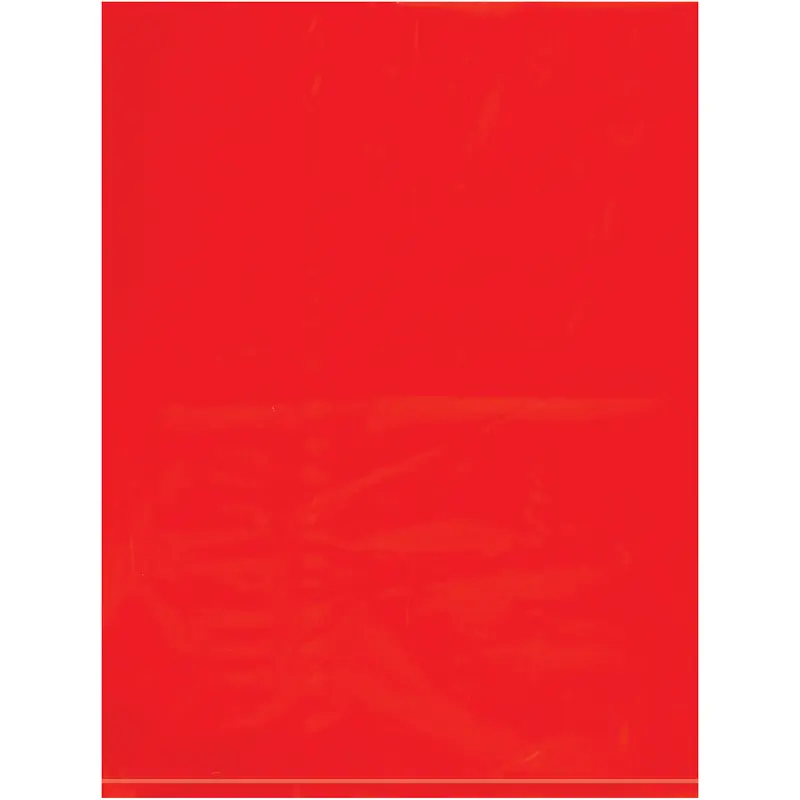 9 x 12 - 2 Mil Red Flat Poly Bags 1000/Case