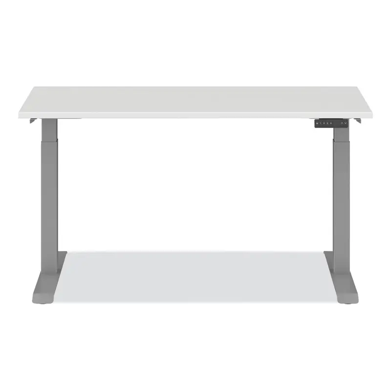AdaptivErgo Sit-Stand Three-Stage Electric Height-Adjustable Table with Memory Controls, 60 x 24 x 30" to 49", White