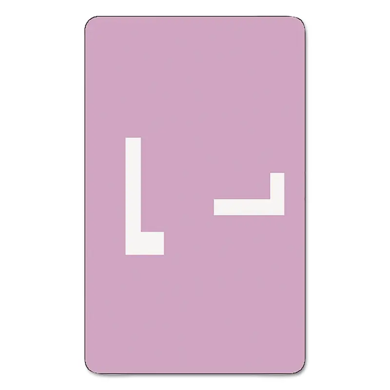 AlphaZ Color-Coded Second Letter Alphabetical Labels, L, 1 x 1.63, Lavender, 10/Sheet, 10 Sheets/Pack