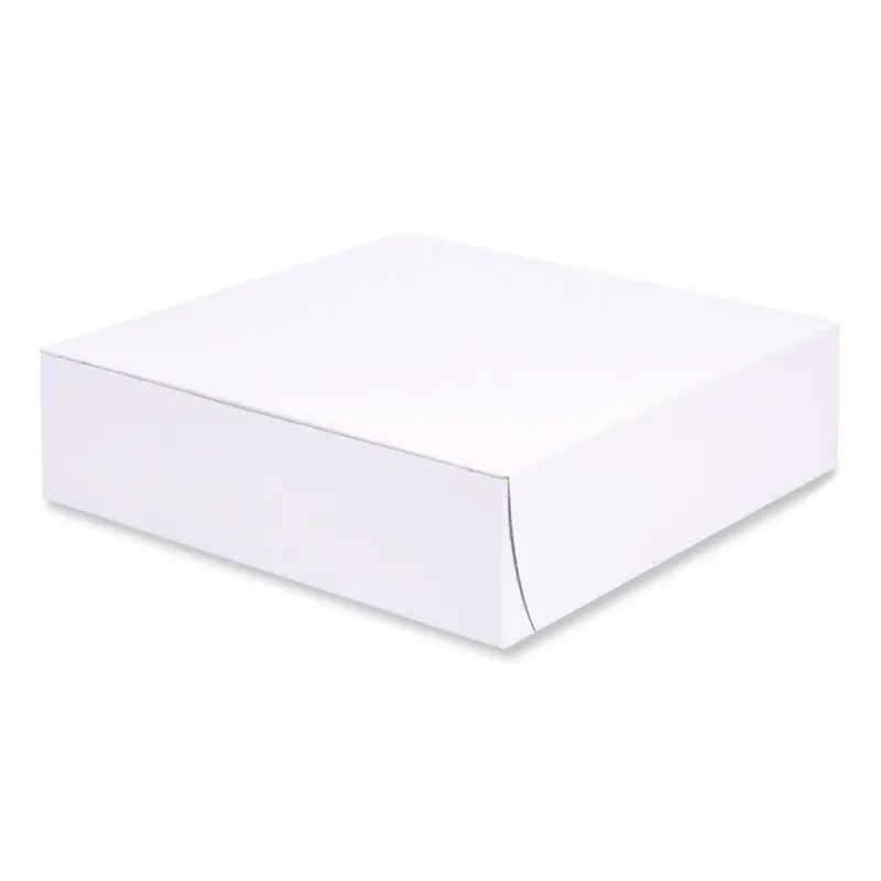 Bakery Boxes, Standard, 9 x 9 x 2.5, White, Paper, 250/Carton