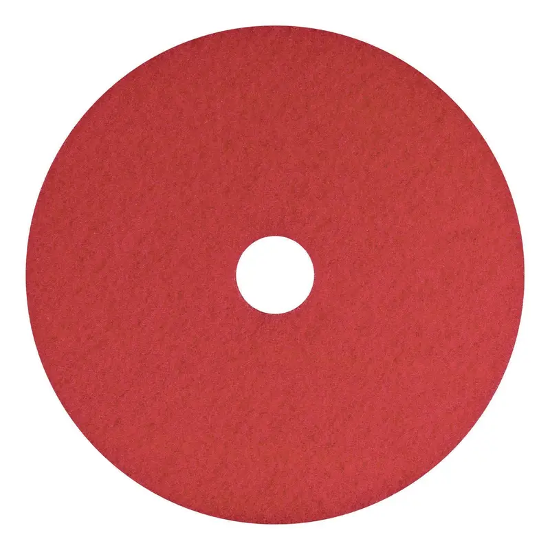 Buffing Pads, 12" Diameter, Red, 5/Carton