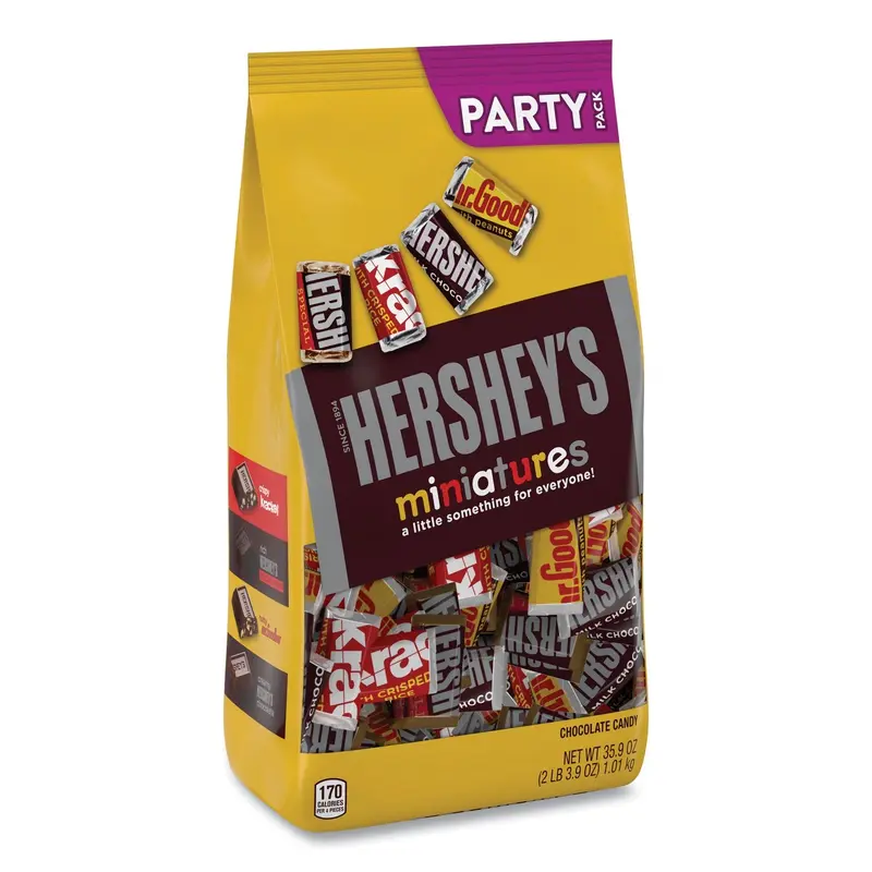 Chocolate Miniatures Party Pack Assortment, 35.9 oz Bag, 2 Bags/Carton