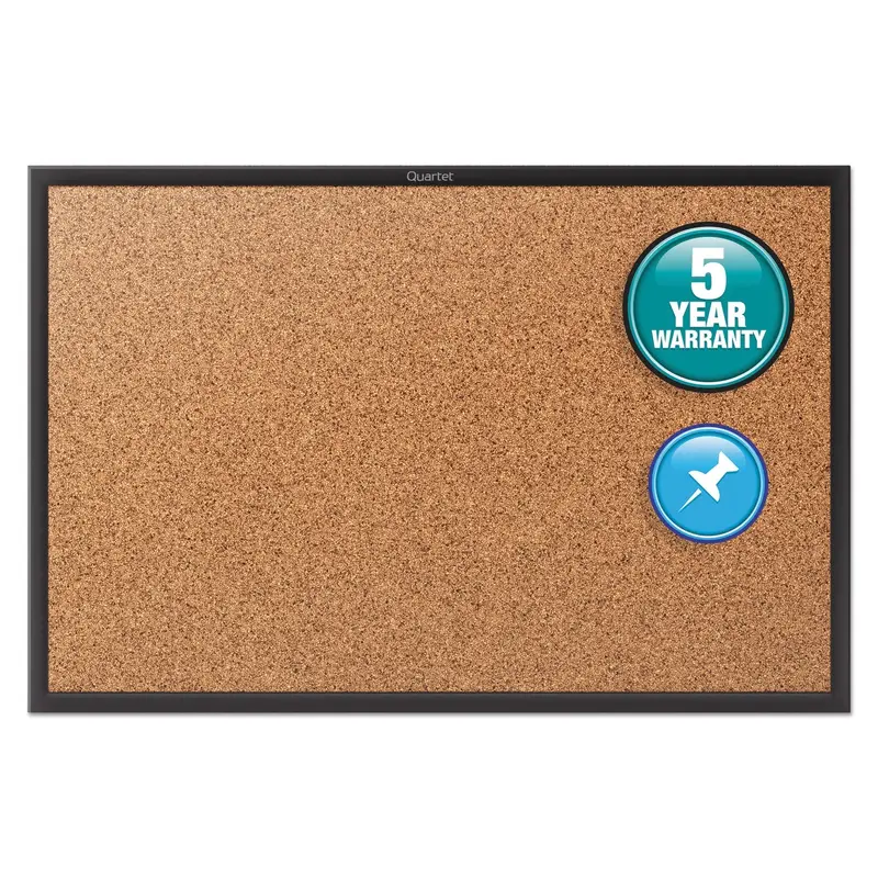 Classic Series Cork Bulletin Board, 48 x 36, Tan Surface, Black Aluminum Frame