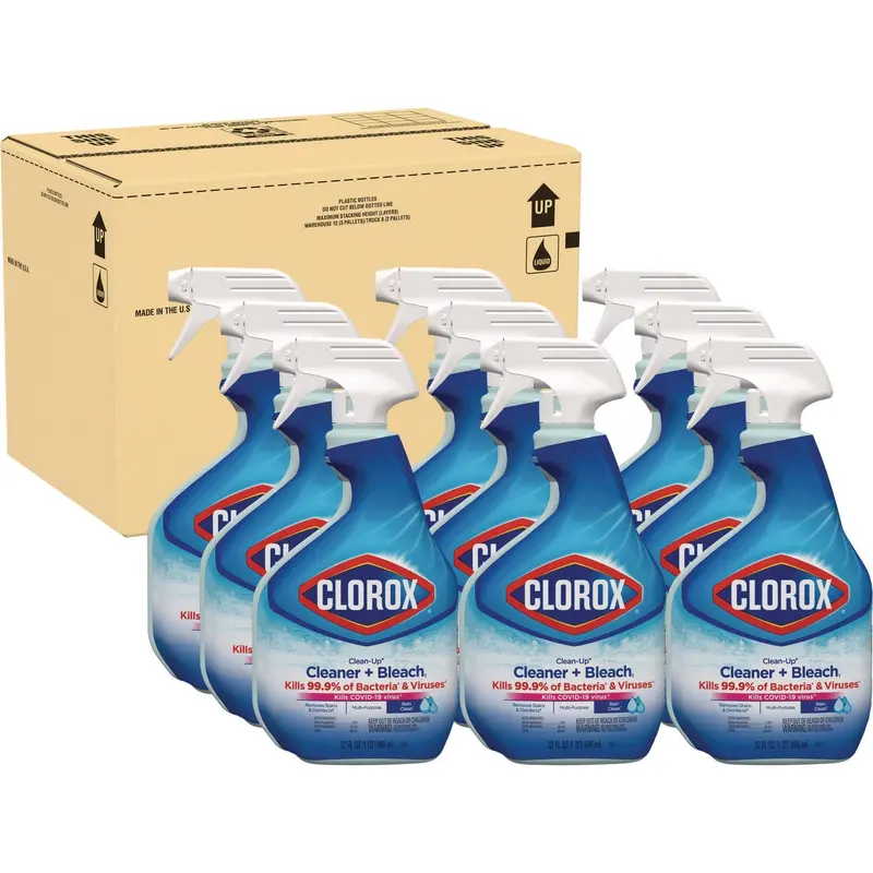 Clean-Up Cleaner   Bleach, 32 oz Spray Bottle, Fresh Scent, 9/Carton