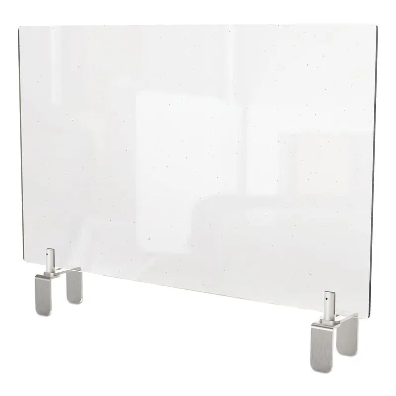 Clear Partition Extender with Attached Clamp, 29 x 3.88 x 24, Thermoplastic Sheeting