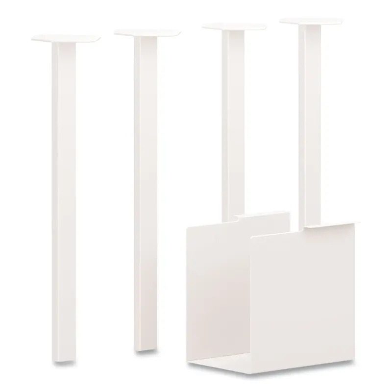 Coze Writing Desk Post Legs with U-Storage Compartment, 5.75" x 28", Designer White, 4 Legs/Set