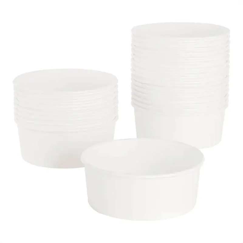 Food Bucket, 32 oz, 6.5" Dia x 2.4"h, White, Paper, 360/Carton