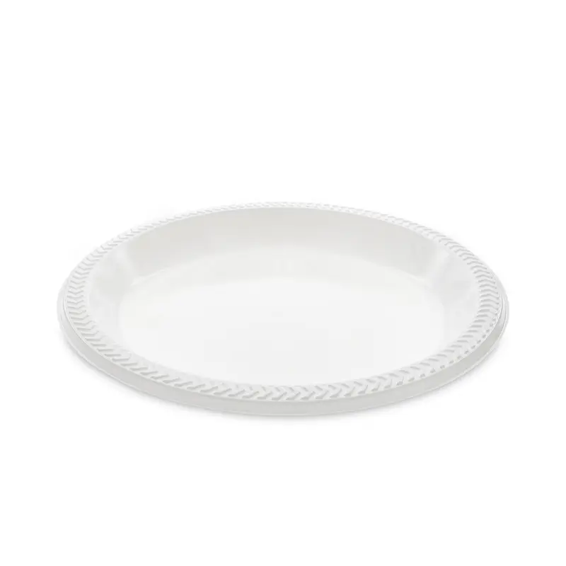 Meadoware Impact Plastic Dinnerware, Plate, 10.25" dia, White, 500/Carton