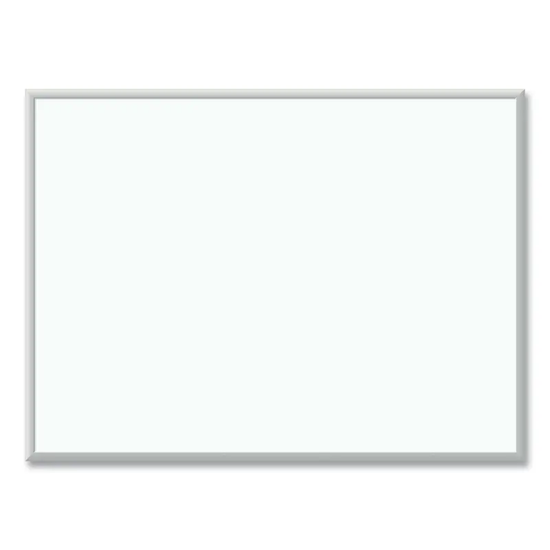 Melamine Dry Erase Board, 47 x 35, White Surface, Silver Frame