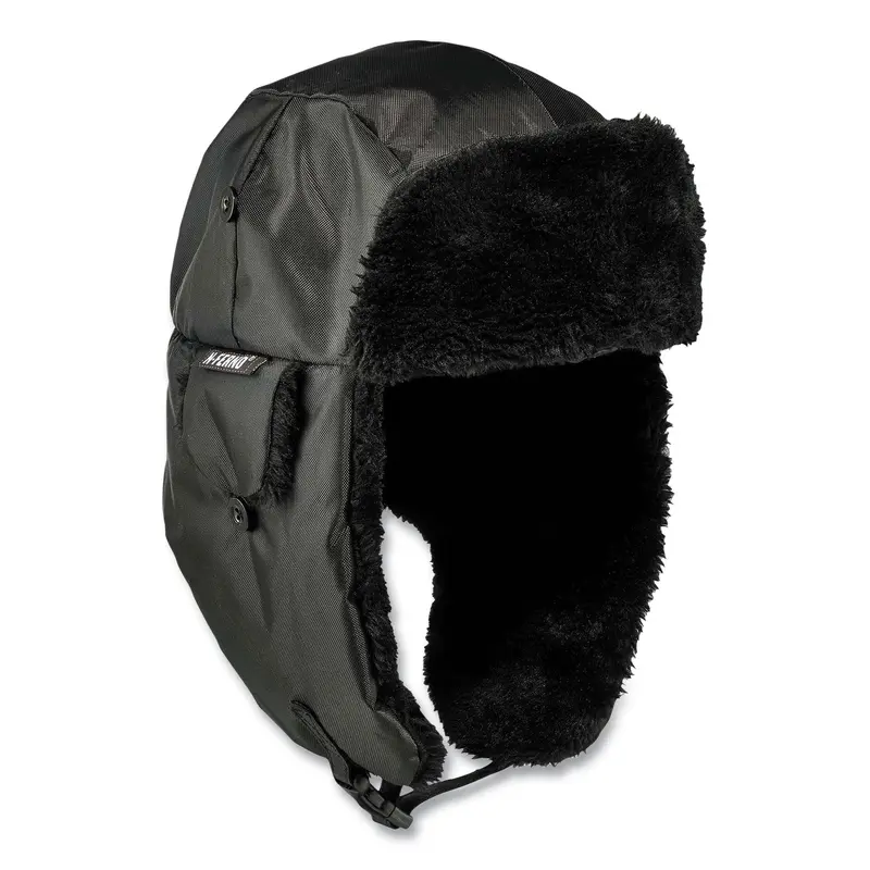 N-Ferno 6802ZI Zipper Trapper Hat   Universal Bump Cap, L/XL, Black