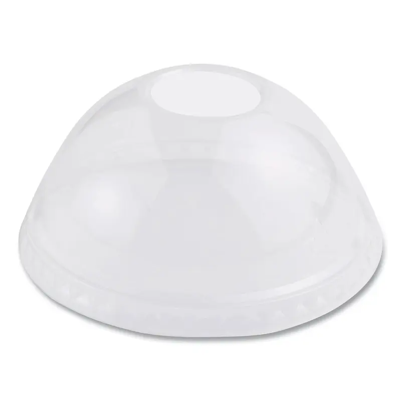 PLA Clear Cold Cup Lids, Dome Lid, Fits 9 oz to 24 oz Cups, 1,000/Carton