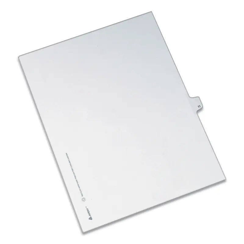 Preprinted Legal Exhibit Side Tab Index Dividers, Allstate Style, 10-Tab, 11, 11 x 8.5, White, 25/Pack