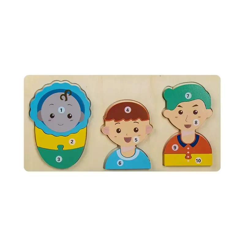 Baby Toy Wooden 3D Puzzle Toys Life Cycle Cartoon PuzzleBoy