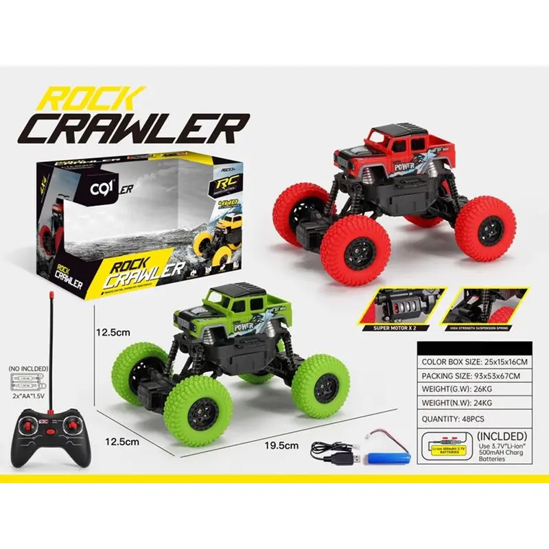 ( NET) Remote-Controlled Rock Crawler VehicleRed