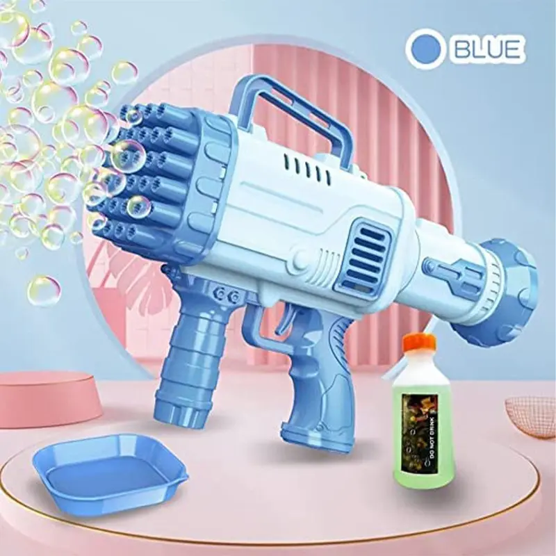 (NET) Bubble Gun 32 Holes Bubble Machine GunBlue