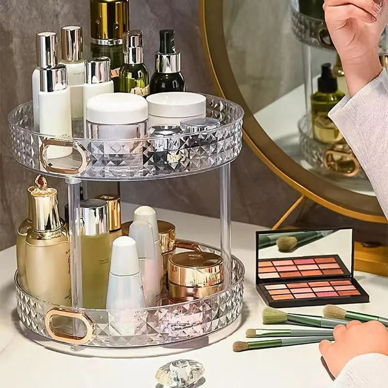 (net) Cosmetics Rotary Storage Shelf Box 2 Layers