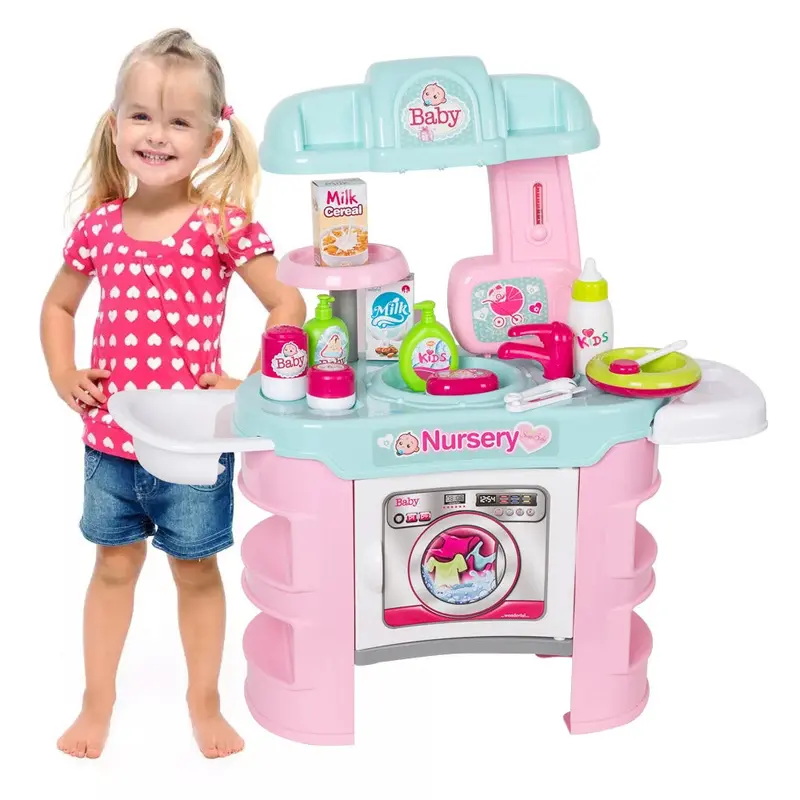 (Net) Deluxe Kitchen Playset with Nursery - Where Caring Meets Culinary Adventures