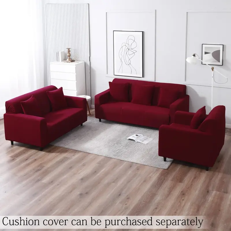 (Net) Elastic Sofa Cover Set, 3 Pieces / 917890Bordeaux