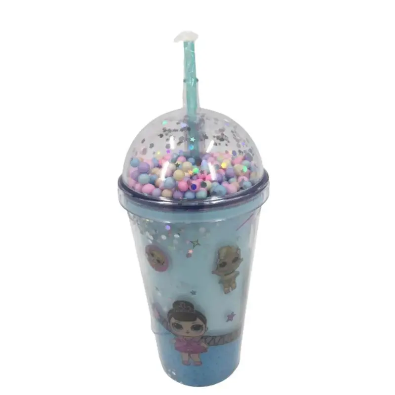 (NET) Lol Plastic Cup With Straw 400 MLBlue